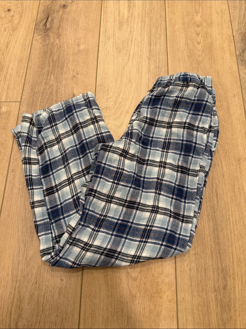 Blue Plaid Flannel Pajama Pants Girls Medium